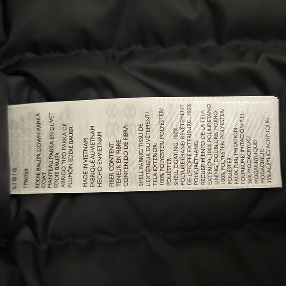 NEW! Eddie Bauer Cream Down Parka Coat Size L - Picture 13 of 15